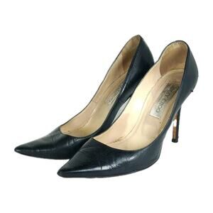 Jimmy Choo Women's US5,5 EU36 Black Leather Pointed Toe Stiletto Pumps Shoes
